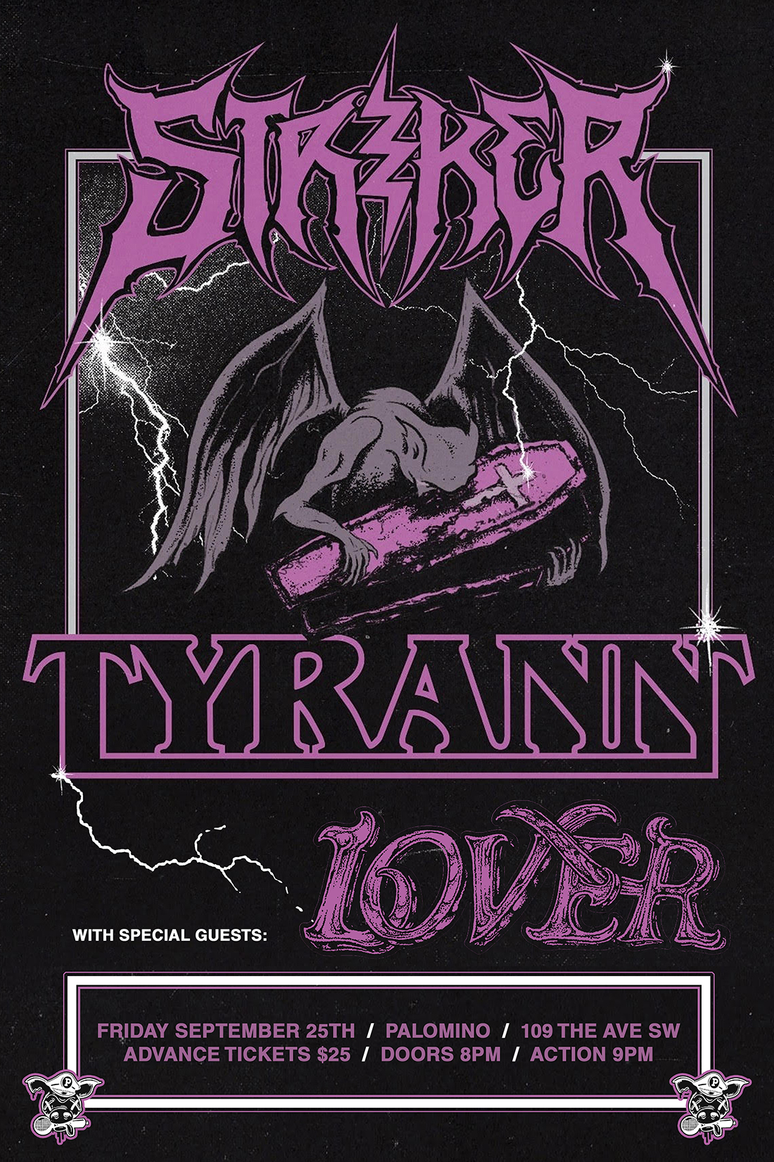 Striker and Tyrann with Lover event poster from The Palomino