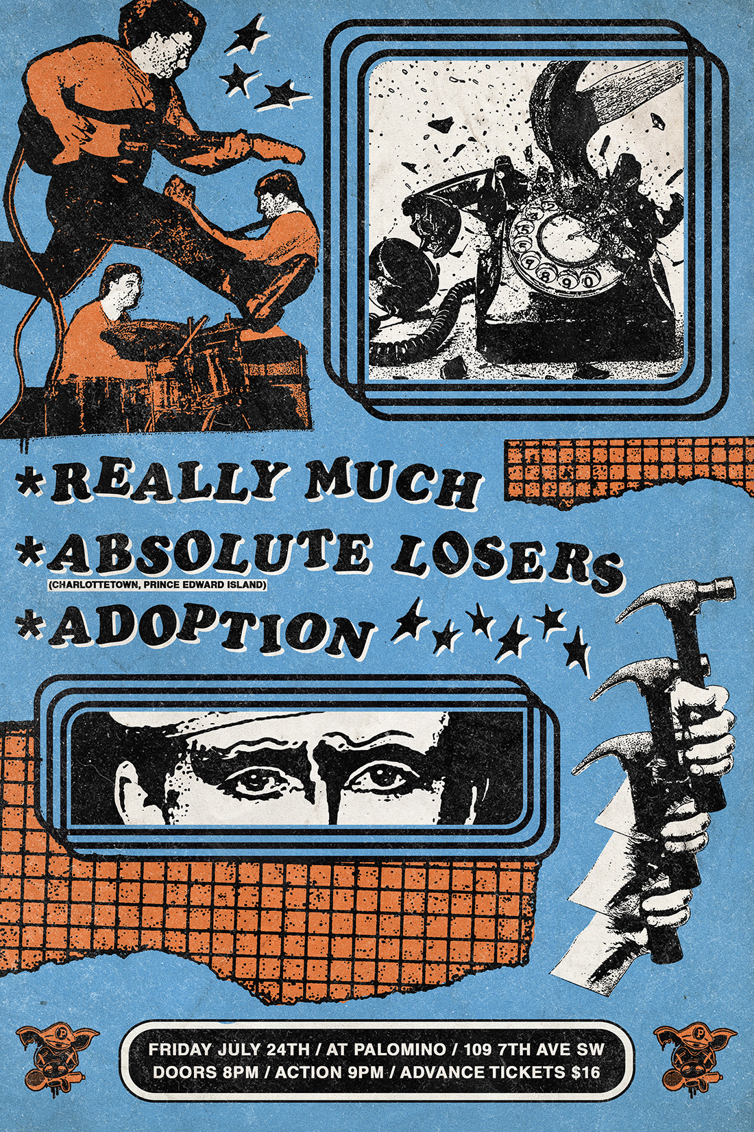 Really Much, Absolute Losers and Adoption event poster from The Palomino