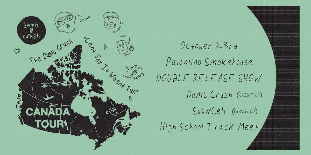 Dumb Crush, Sub Cell and High School Track Meet official Palomino poster