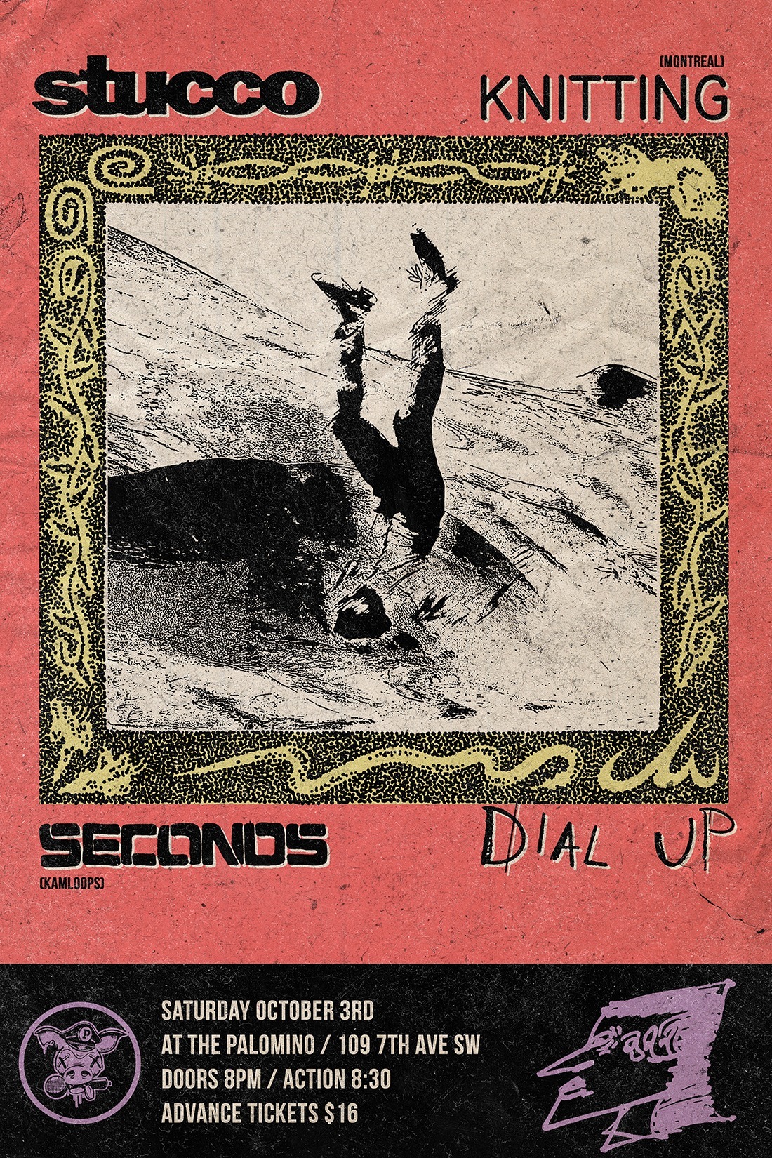 STUCCO, Knitting, SECONDS and DIAL UP official Palomino poster